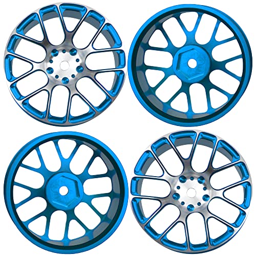 4Pcs Vgoohobby Aluminum Wheel Rims 12mm Hex Hub Width 26mm Compatible with 1/10 Tamiya TT-01 Kyosho RedCat Sakura HSP HPI 1/10 On-Road Racing Touring RC Drift Car (Blue) - color: Blue