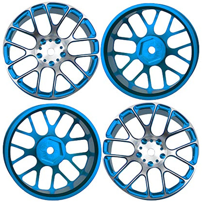 4Pcs Vgoohobby Aluminum Wheel Rims 12mm Hex Hub Width 26mm Compatible with 1/10 Tamiya TT-01 Kyosho RedCat Sakura HSP HPI 1/10 On-Road Racing Touring RC Drift Car (Blue) - color: Blue