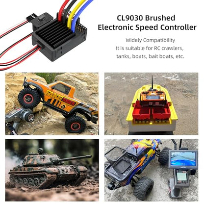Radiolink CL9030 90A 2S-4S RC Brushed ESC Waterproof 5A BEC 5.5V/7.5V | Electronic Speed Controller for RC Crawler Tank Truck Car Boat 1/10 XT60 Plug