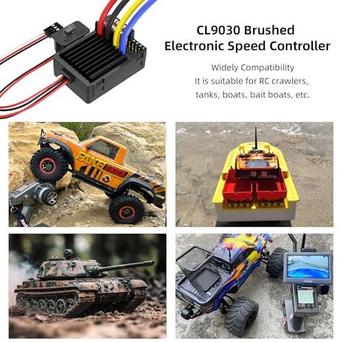 Radiolink CL9030 90A 2S-4S RC Brushed ESC Waterproof 5A BEC 5.5V/7.5V | Electronic Speed Controller for RC Crawler Tank Truck Car Boat 1/10 XT60 Plug