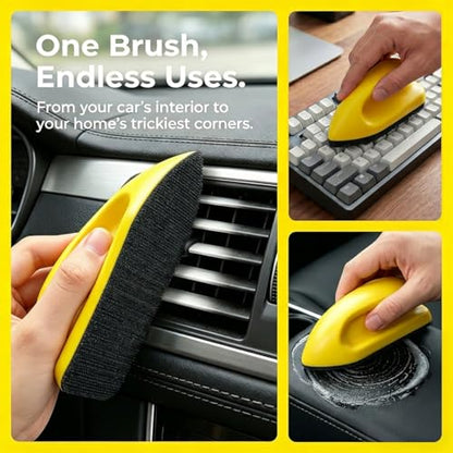 2PCS Car Leather Brushes, Soft Scratch-Resistant Car Seat Detailing Brush with Easy Handle, Universal Vehicle Interior Cleaning Supplies for Sofa, Shoes, Couch, Furniture (Black) - color: Black