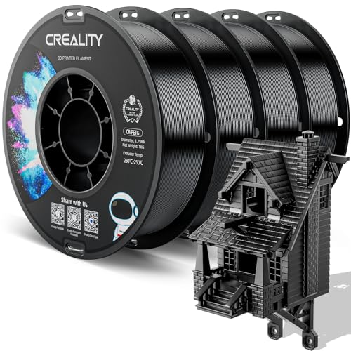 Official CREALITY PETG 3D Printer Filament 1.75mm 4KG Black*4 | High Precision Strong Toughness, Odorless Better Flow Moistureproof 3D Printing Ender Filament - color: Petg-4kg -Black&black&black&black, size: 1.75 mm