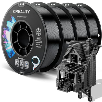 Official CREALITY PETG 3D Printer Filament 1.75mm 4KG Black*4 | High Precision Strong Toughness, Odorless Better Flow Moistureproof 3D Printing Ender Filament - color: Petg-4kg -Black&black&black&black, size: 1.75 mm