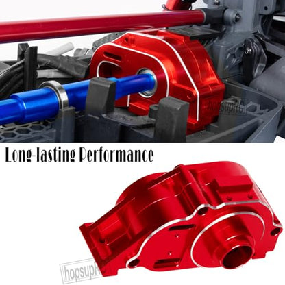 Center Gearbox Transmission Case Upgrades Part for 1/8 Mojave 4X4 4S BLX,Aluminum Gearbox Differential Housings Hops Up,Red - color: Red