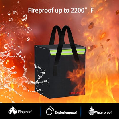23 * 23 * 26cm Lipo Battery Safe Bag Large Capatity for Lipo Battery Pack Storage Charging Transport,Home Office Travel Lipo Safe Storage Pouch - size: 230*230*260mm