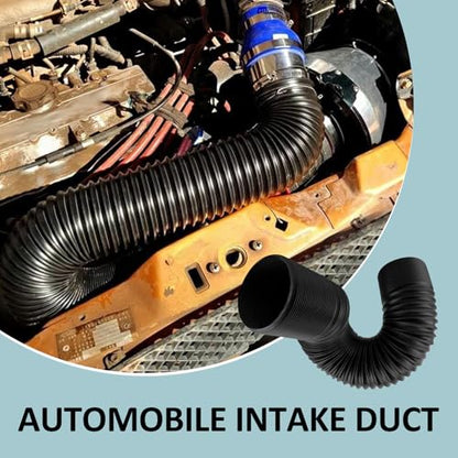 Air Intake Pipe, Retractable Flexible Air Guide Hose, High Temperature Resistant Modified Intake System Accessories, for Most Cars Trucks (Black #63 mm) - size: 1 PC #63 mm
