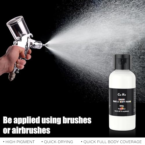 Go Ho Liquid White Face & Body Paint - Water Based, Special FX & Halloween Makeup - color: White