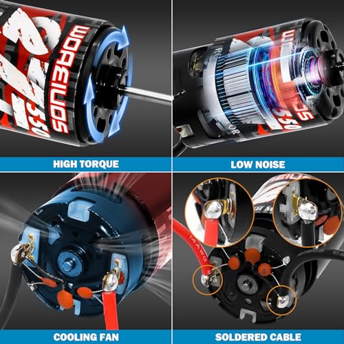 550 Brushed Motor 27T & Heatsink Combo for 1/10 RC Car TRX4 TRX6 Redcat Axial SCX10 SCX10II AXI03007 JL 90046 RC4WD D90 and 1/6 Jeep Willys 1941 MB Military Truck - size: 27T Motor&Heatsink Combo