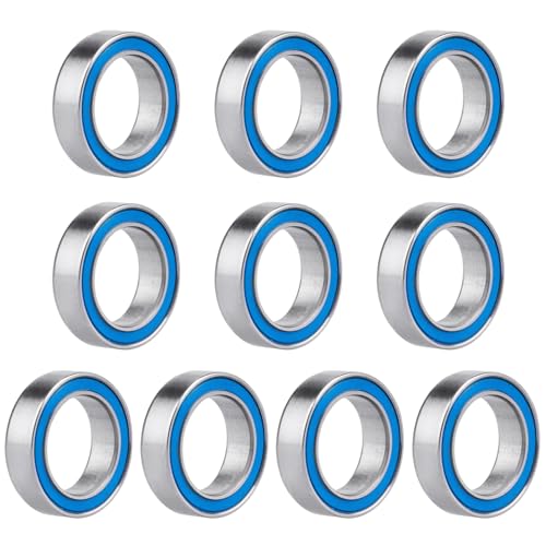 Steel RC Ball Bearings Double Rubber Sealed Deep Groove Miniature Bearings, Set of 10 (10x15x4mm 6700-2RS) - size: 10x15x4mm 6700-2RS