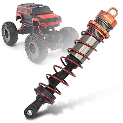 RC Shock Absorber, Oil Pressure Adjustable Metal Front Rear Damper for 1/8 Scale RC Cars Off-Road Racing High Speed Driving Hobbyist Use (Orange)
