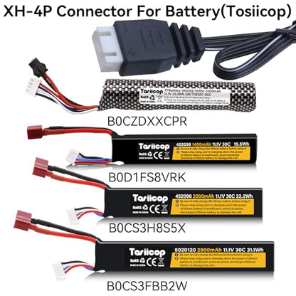 11.1V Battery Charger Airsoft - 2A 1500mAh USB Chargers with XH-4P Plug Gel Blaster 3S Lipo Battery 11.1 Volt Li-ion Batteries Chargers Cable for RC Car Boat Toy 2 Pack