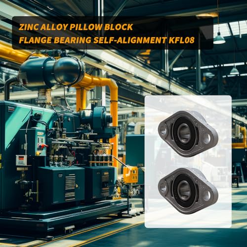 Pillow Block Bearing 4Pcs, 5/16" (8mm) ID Mounted Pillow Block Bearings, Zinc Alloy Steel Mounted Flange Bearing, Self Alignment, KFL08 - size: 5/16"(KFL08)