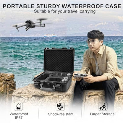 Lekufee Waterproof Hard Carrying Case for DJI Air 3S, Air 3 Drone, Fly More Combo, Battery, DJI RC Pro 2,RC 2,RC N3/N2, and Accessories(Case Only)
