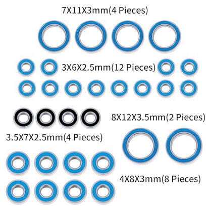 30Pcs Wheel Hub Axle Steel Bearing Kit for Redcat Ascent-18 | 1/18 Rock Crawler Upgrade Parts P6 (ABEC 3)