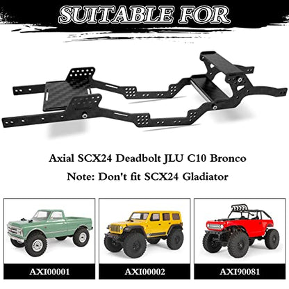 OGRC SCX24 LCG Chassis Carbon Fiber Frame 8°Angled Chassis | SCX24 Carbon Fiber LCG Chassis for SCX24 Deadbolt JLU C10 Bronco 1/24 RC Crawler