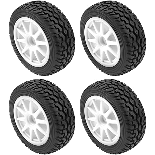 OD 75mm/2.95'' Rubber Tires & Plastic Wheel Rims 12mm Hex Compatible with Traxxas HSP Tamiya HPI Kyosho 1/10 On-Road Touring Racing Car,WLtoys 1/14 144001 RC Buggy (10-Spoke) - style: 10-Spoke