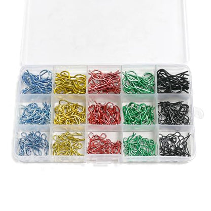 260pcs Universal RC Body Clips Stainless Steel Body Shell Clip R Pins 3 Sizes for All 1/6 1/8 1/10 1/12 1/14 1/18 1/24 Scale HPI Tamiya HSP Exceed RC Car Parts Truck Buggy Shell Replacement