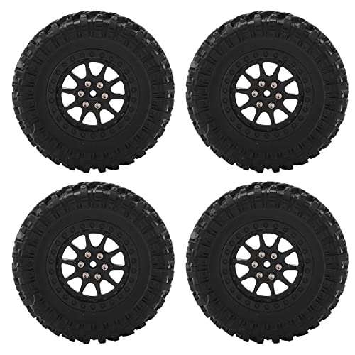 FastUU RC Car Tires Wheel, Wear Resistance Antislip RC Car Rubber Tires Excellent for WPL B14 B24 C14 C24 for MN D90 D91 D96 D99(R789BL Black)
