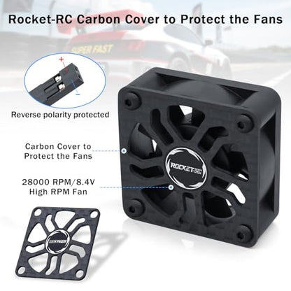 Rc Motor Fan 30mm High Speed Heatsink 28000RPM with Metal Cover 3650 3660 540 550 Brushless Motor Heatsink for 1/10 36mm 38mm Diameter Size RC