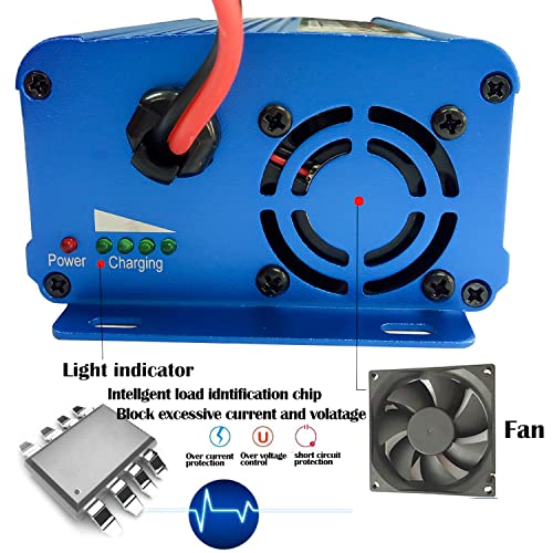 Unocho 24V 5A Battery Charger Maintainer 4-Stage Smart Lead-Acid Charger with 3-Pin XLR Connector Power Switch and LED Display for Wheelchairs Mobility Scooters AGM Gel SLA VRLA