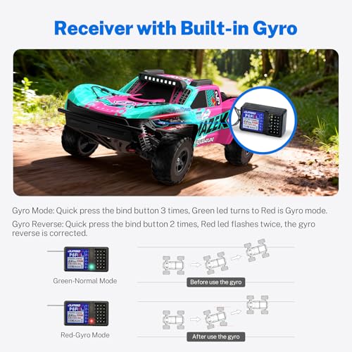 Hosim DUMBORC X5P 5CH RC Remote and Receiver with Gyro for Rc Car Boat Tank | 2.4GHz Remote Controller Build in Gyro, Fail-Safe, Low Voltage Alarm Function, Dual Mix Control, Control Range 350M, FHSS 67