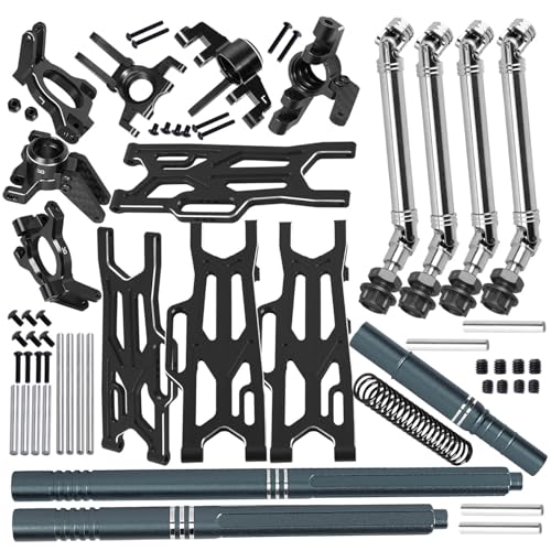 Suspension Arms Set&Steering Block Knuckles&Drive Shaft Axles Upgrades Part for 1/10 Kraton 4S V2 BLX,Outcast 4S V2 BLX,CVD Driveshafts Suspension Arms Hubs Caster Blocks.Black(Only Fit V2) - color: Black(2pcs)