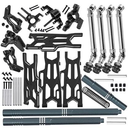 Suspension Arms Set&Steering Block Knuckles&Drive Shaft Axles Upgrades Part for 1/10 Kraton 4S V2 BLX,Outcast 4S V2 BLX,CVD Driveshafts Suspension Arms Hubs Caster Blocks.Black(Only Fit V2) - color: Black(2pcs)