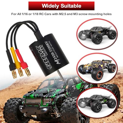 1/16 1/18 RC Brushless Sensorless Motor 35A ESC Combo,2430 7200KV | Waterproof Sensorless Motor,Surpass Hobby,Electric Speed Controller Set,for RC Model Car Truck - size: 7200KV, style: 2430