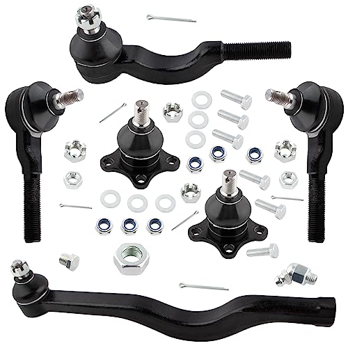 BOXI 6pcs Front Inner Outer Tie Rod End Links w/Ball Joints Fit for Dodge D50 1982/Ram 50 1983-1989 / for Mitsubishi Mighty Max 1983-1989 / for Plymouth Arrow Pickup 1982 | ES2197 ES2199 ES2194 K9346