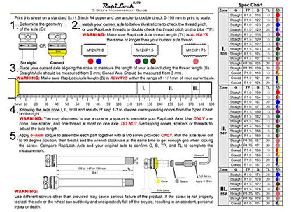 Through Axle Roaddisc, Gravel, Cyclocross, or Mountain Bikes, M12XP1.0/P1.5/P1.75 for 60 Different Combination - size: φ12x154mm MTB Rear