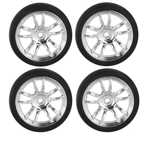 RC Toys For Ldrc AE86 A86 LD1801 LD1802 LD1803 LD1804 A01 A02 1/18 4pcs 31mm RC Hard Drift Tire Wheel Hard Tyre RC Car Upgrade Parts(Silver A) - color: Silver A