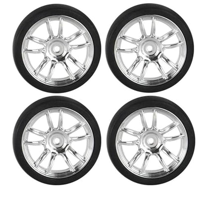 RC Toys For Ldrc AE86 A86 LD1801 LD1802 LD1803 LD1804 A01 A02 1/18 4pcs 31mm RC Hard Drift Tire Wheel Hard Tyre RC Car Upgrade Parts(Silver A) - color: Silver A
