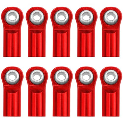 10Pcs ShareGoo M4 Ball Joint,M4 Tie Rod End 4mm Thread 4.0xL22mm Ball Head Holder Link Compatible with Arrma kraton Senton Axial SCX10 Traxxas 1/10 RC Car (Red) - color: Red
