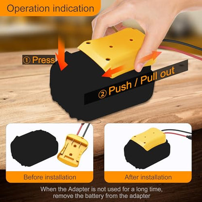 RVBOATPAT Battery Adapter Compatible with Dewalt 20V Power Wheel Battery Adapter 12 AWG Wire Battery Converters with Fuses and Connectors - color: 1 Pack