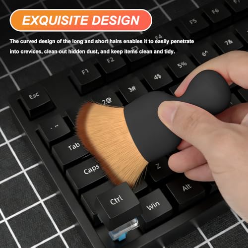 Car Interior Detailing Brush, Soft Bristle Car Interior Cleaning Tool, Auto Air Conditioning Outlet Cleaning Brush, Dusting Brush for Panel Air Vent Dashboard Leather (Dark Brown) - color: Dark Brown