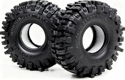 1.0 Tires 64 * 25mm 1.0 Mud Slingers Tires Super Soft Sticky 1.0 Crawler Tyre for RC 1/18 TRX4M 1/24 SCX24 FCX24 Upgrade - style: 1.0 Mud Slingers Tires 64mm