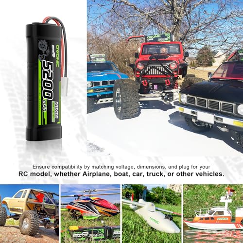 OVONIC 7.2V NiMH Battery 5200mAh 6 Cell RC Battery with TMY Connector