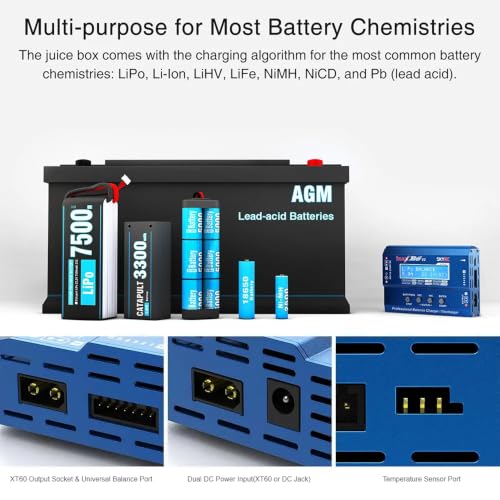 SKYRC iMAX B6 V2 Battery Charger 60W 6A Lipo Balance Charger/Discharger | Dual DC Power Input, Replacement for 1-6S Lipo/Li-Ion/LiHV/LiFe, 1-15S NiMH/NiCd, 2-20V Pb, DJI Mavic/Inspire/Phantom Battery