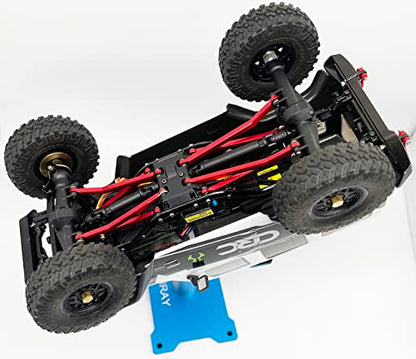 RC Car Work Stand Mat Repair Workstation Aluminum 360 Rotation Height Body Mounts for 1/16 1/18 1/24 SCX24 TRX4M Scale Cars Trucks RC car Display Stand (Blue) - color: Blue