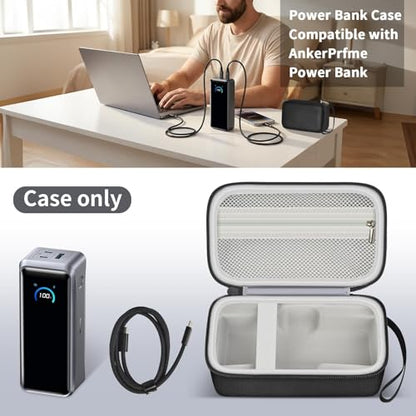 Power Bank Case for Anker Prime 26,250, Shock Protect Grooved Base | Shaped Base with 2 Easy-grab Cutouts, Splash-proof Shookproof; Mesh Pocket; Business Travel, Daily Commute, Outdoor,Case Only - style: Customized for 26250