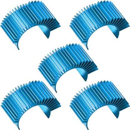5PCS Aluminum Heatsink Electric Engine Motor Heat Sink Cooling Fins Replacement for #03300, Compatible with 1/10 HSP Traxxas HPI Tamiya Losi 550 540 3650 Size Brushed/Brushless Motor (Blue) - style: Blue
