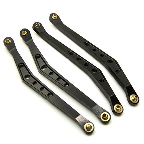 8 Pcs Aluminum Linkage Rod Arm Set/Upper and Lower Suspension Links Set of 8 for 1/10 Axial Wraith 90018 RC Truck (Black, Type A)