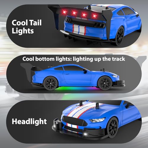 RC Drift Car 1/20 Scale 2.4GHz 4WD Remote Control Cars with Led Lights 22KM/H High Speed &1/28 Scale Gesture Sensing RC Stunt Cars Toys for 6-12 Years Old Boys Girls
