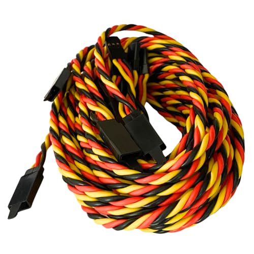 BackBayRC - 20awg Twisted Servo Extension Cable w/Safety Clip - 100 Strands for RC Vehicles, Drones, E-Bikes - 8 Lengths / 5 Wires per Pack (150CM / 60in / 5ft) - style: 150CM / 60in