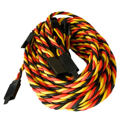 BackBayRC - 20awg Twisted Servo Extension Cable w/Safety Clip - 100 Strands for RC Vehicles, Drones, E-Bikes - 8 Lengths / 5 Wires per Pack (150CM / 60in / 5ft) - style: 150CM / 60in