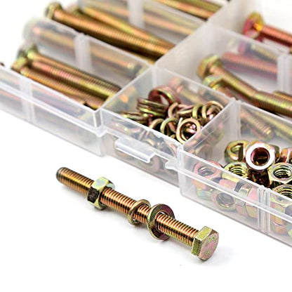 144Pcs Grade 8.8 M6 Hex Head Screws Bolts and Nuts Flat & Lock Washers Assortment Kit 20mm 30mm 40mm 50mm 60mm 70mm - color: M6--36Sets Bolts and Nuts Kit