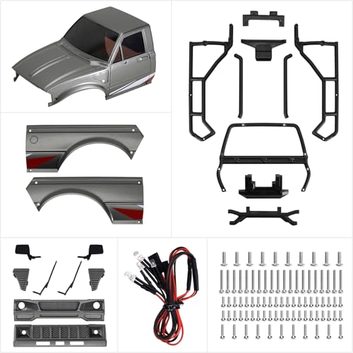INJORA IR60 Pickup Hard Body Shell for 1/18 TRX4M Defender Bronco (Grey) - color: Grey