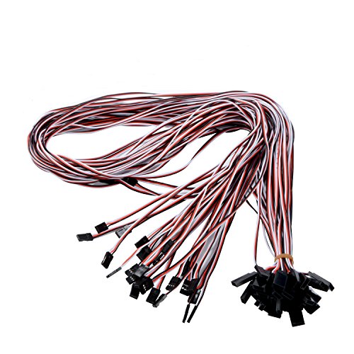 1M Servo Extension Cable 3 Pin Male to Female Lead Wire for RC Airplane (10Pcs) - color: 10pcs, size: 1M