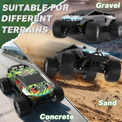 Fast RC Cars for Adult, 1:18 Fast Remote Control Car 40KMH, 2.4GHz High Speed RC Truck 4WD, Waterproof Monster RC Truck with 2 Rechargeable Batteries, Birthday Gifts for for 8+ Year Old Boys Adults