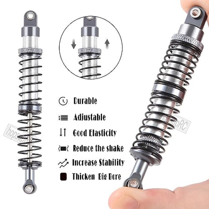 120mm 7075 Front Rear Shocks Absorber Damper Upgrades for 1/10 RC Hobby Cars,4PCS Aluminum Full Metal RC Shocks Absorber,Titanium - size: 120 MM (4.72 in)